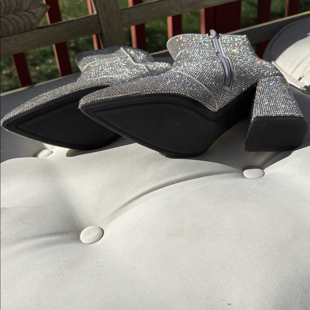 RHINESTONES A New Day Rhinestone Ankle Booties with BLOCK HEEL- NWOT - Picture 8 of 9